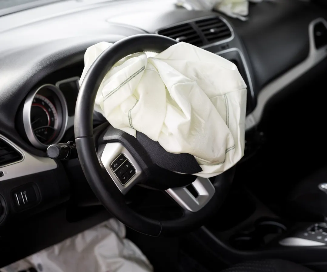 An image of an deployed air bag.