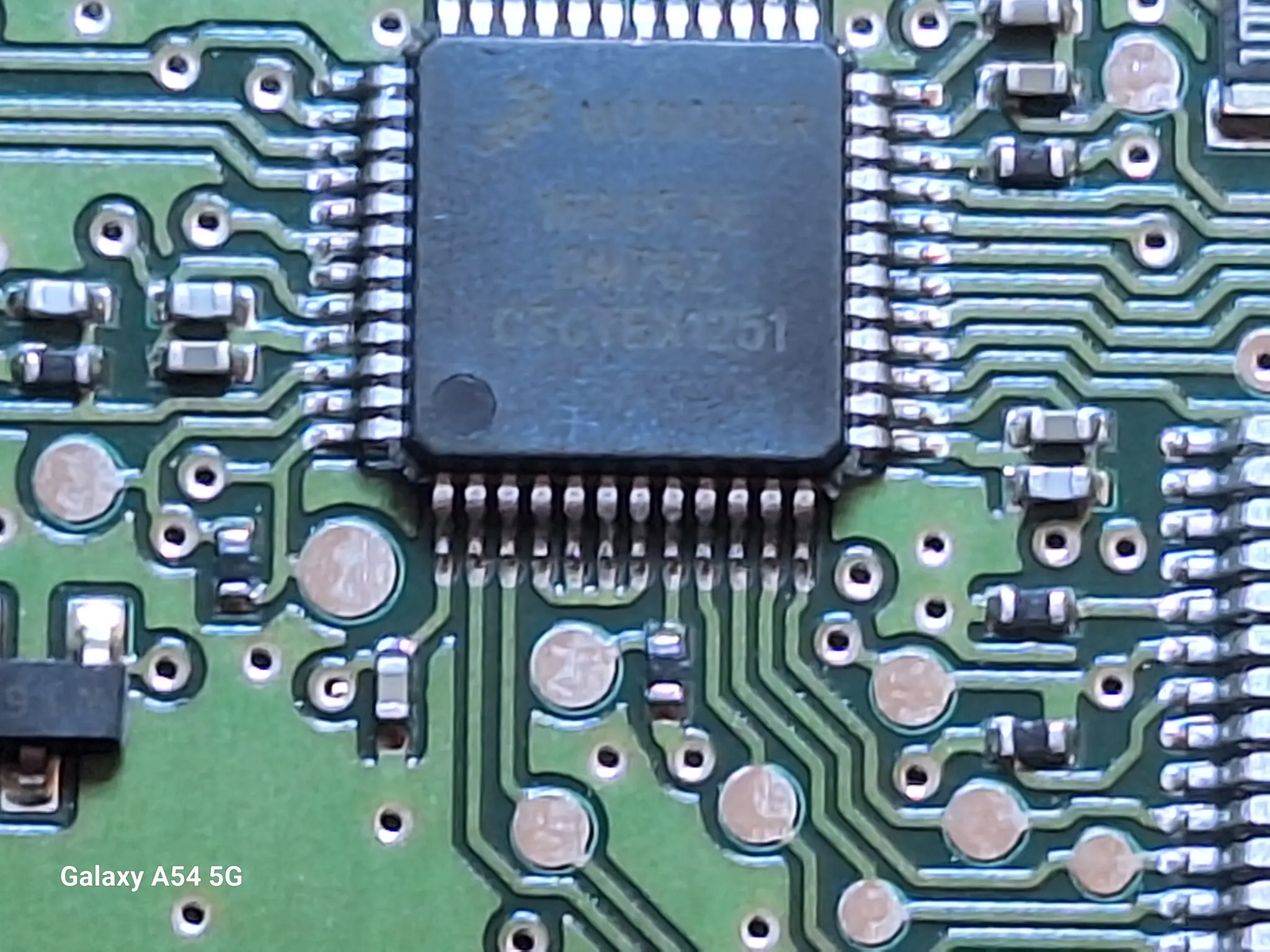 A close up of a circuit board.