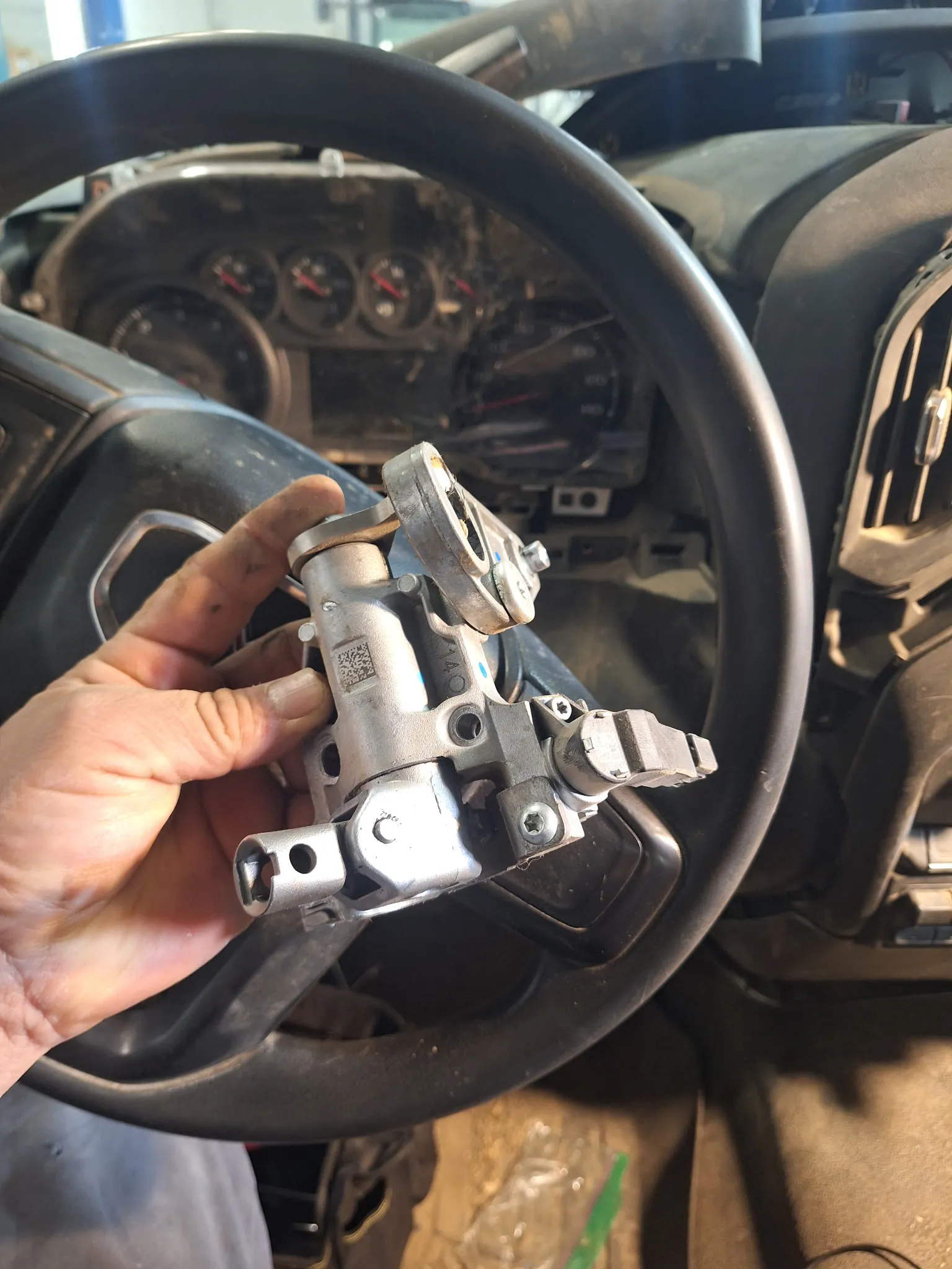 A disassembled ignition mechanism.