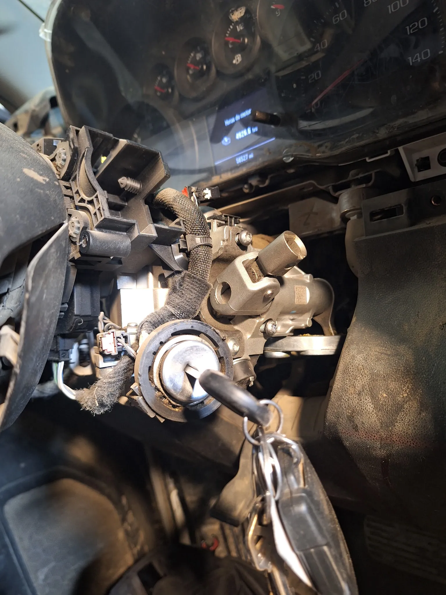 A partially disassembled ignition mechanism.